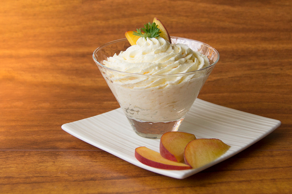 Mélange de mousse aux pêches
